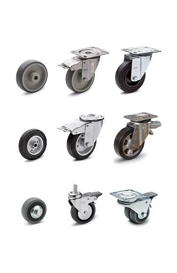 Rubber castors and wheels